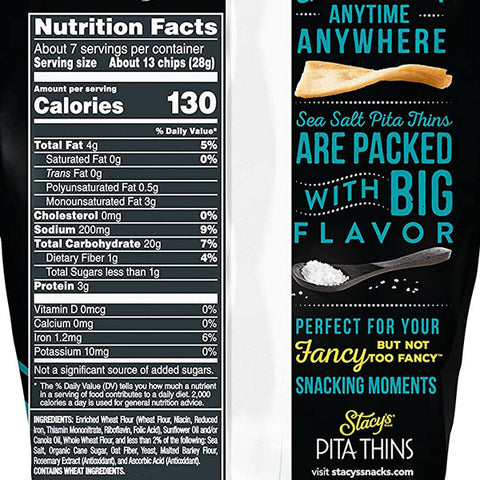 Stacy's Pita Thins Sea Salt, 6.75 oz