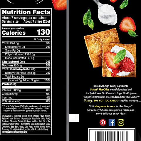 Stacy's Cinnamon Sugar Pita Chips, 7.33 oz