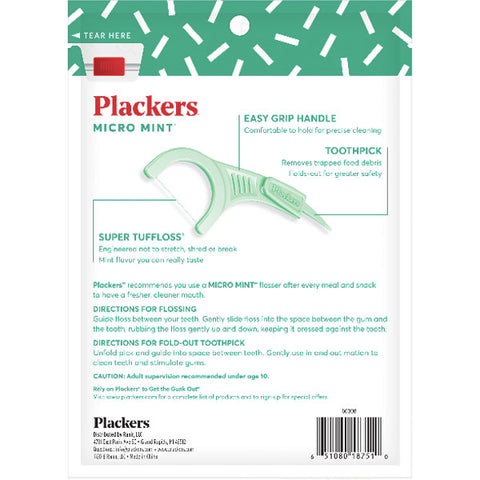 Plackers Micro Mint Dental Flossers, 75 ct - Water Butlers