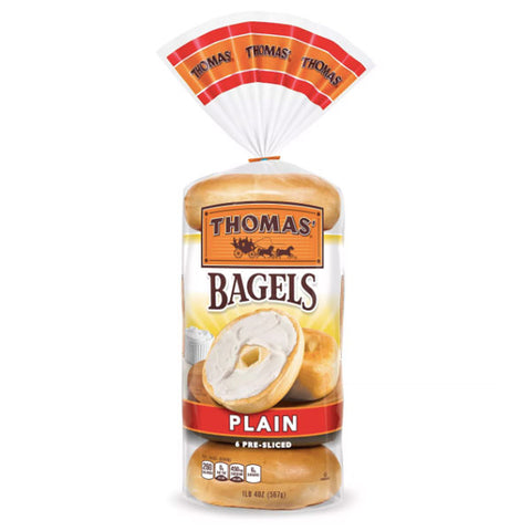 Thomas Bagels, Plain - 6 Ct - Water Butlers