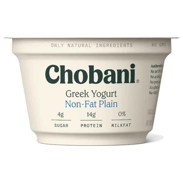 Chobani Greek Yogurt, Non-Fat Plain, 5.3oz - Water Butlers