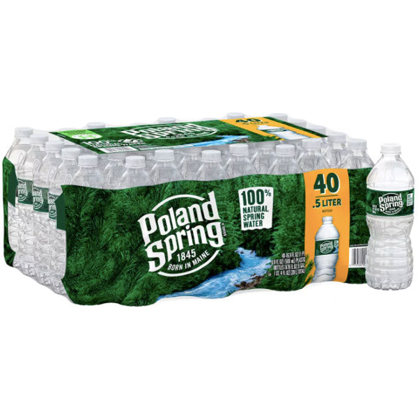 Poland Spring Brand 100% Natural Spring Water, 12 fl oz. Plastic Bottles  (12 count)
