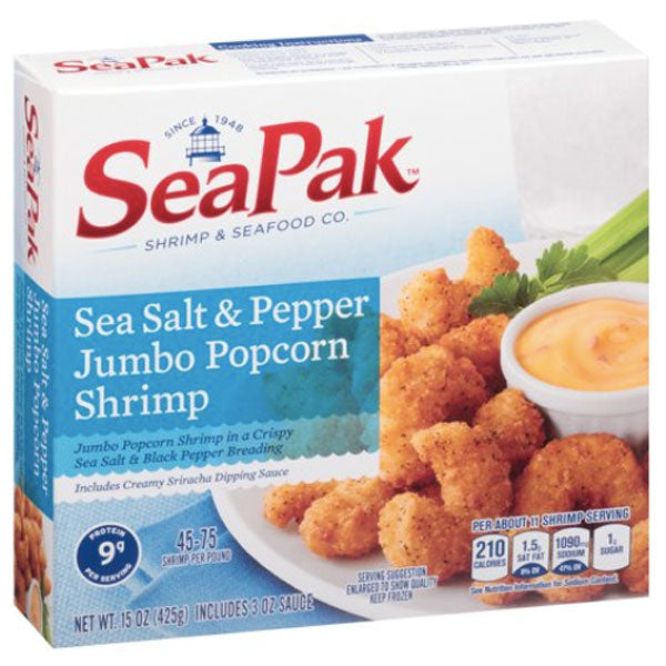 SeaPak Sea Salt & Pepper Jumbo Popcorn Shrimp, 15 oz - Water Butlers