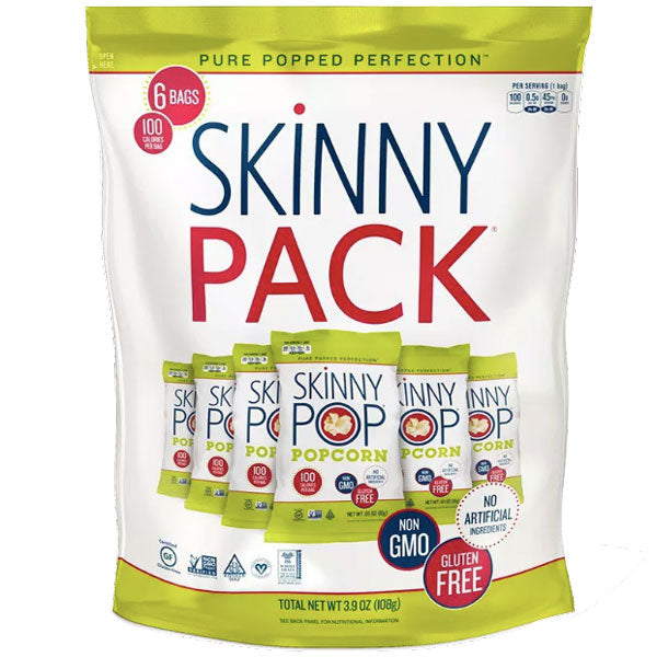 SkinnyPop Original Popcorn Skinny Pack, 3.9 oz. 6 Ct - Water Butlers