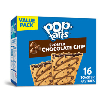 PopTarts, Breakfast Toaster Pastries, Frosted Chocolate Chip, Value Pack, 16 Ct