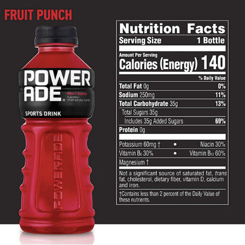 Powerade Sport Drink, Fruit Punch, 20 Fl oz, 8 Ct - Water Butlers