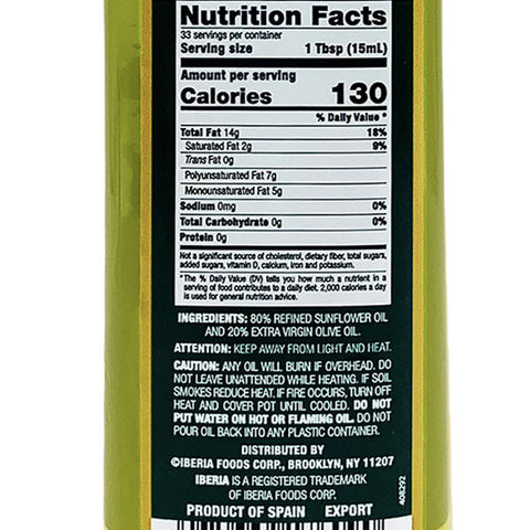 Iberia Extra Virgin Olive Oil & Sunflower Oil, 17 fl oz - Water Butlers