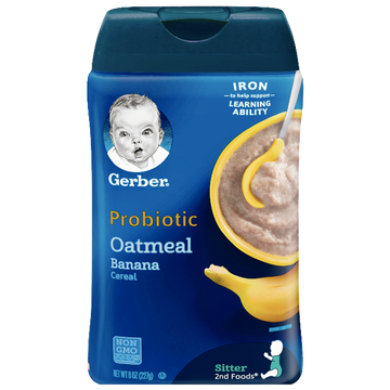 Gerber Single Baby Cereal, Probiotic Oatmeal Banana - 8oz