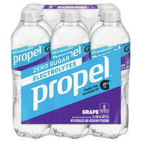 Propel Zero Sugar Electrolyte Water, Grape, 16.9 oz, 6 Count