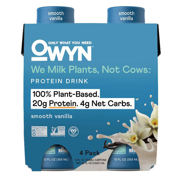 Owyn Protein Shake, Non Dairy, Smooth Vanilla 12 Fl Oz, Protein Powder