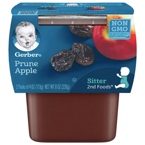 Gerber 2nd Foods Baby Food Prune Apple, 4oz, 2 Count