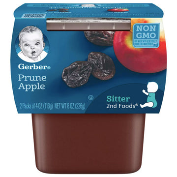 Gerber 2nd Foods Baby Food Prune Apple, 4oz, 2 Count