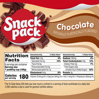 Snack Pack Chocolate Pudding Cups, 5.5 oz, 6 Pack