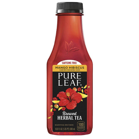 Pure Leaf Mango Hibiscus Brewed Herbal Tea, 16.9 fl oz, 6 Ct - Water Butlers