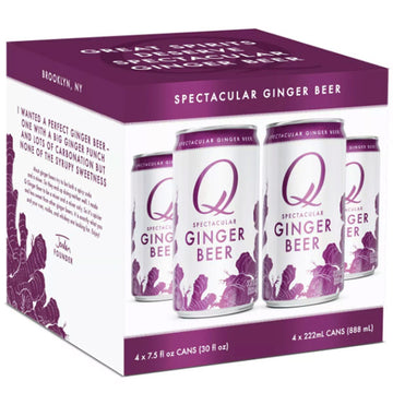 Q Drinks Ginger Beer, 7.5 fl oz Cans, 4 Ct