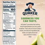 Quaker Instant Oatmeal, Apples & Cinnamon Value Pack, 20 Ct