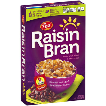 Raisin Bran Breakfast Cereal, Whole Grain, 24 oz.