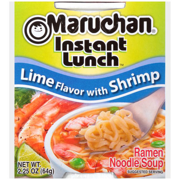 Maruchan Ramen Noodle Soup Instant Lunch Lime Flavor with Shrimp, 2.25 oz
