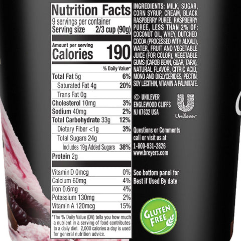 Breyers Black Raspberry Chocolate Ice Cream, 48oz