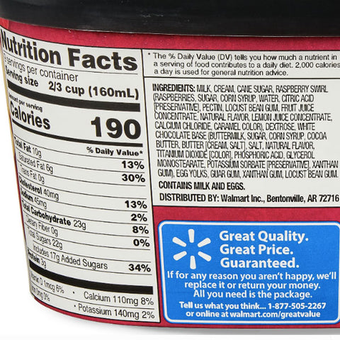 Great Value White Chocolate Raspberry Ice Cream, 48 fl oz