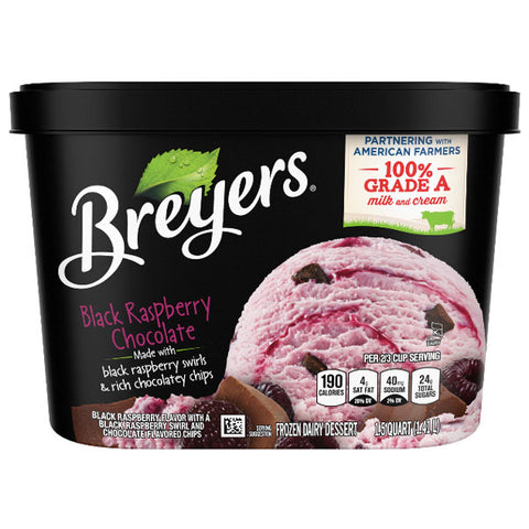 Breyers Black Raspberry Chocolate Ice Cream, 48oz