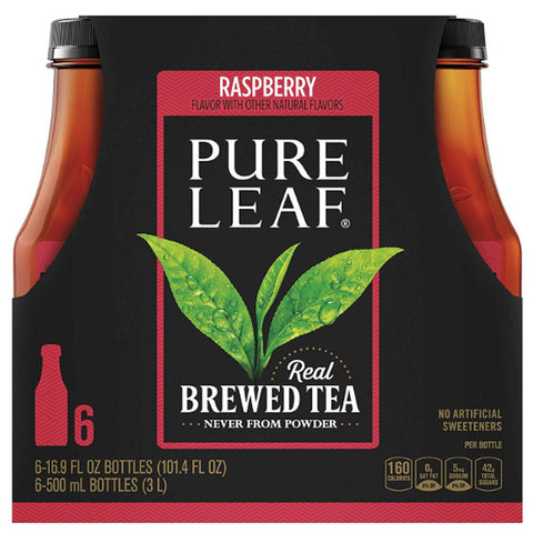 Pure Leaf Raspberry Real Brewed Tea, 16.9 fl oz, 6 Ct - Water Butlers