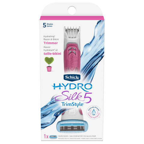 Schick Hydro Silk Trim Style Razor + Bikini Trimmer, Plus 1 Refill