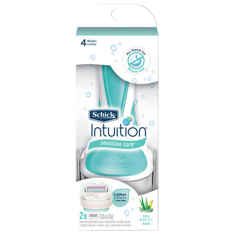 Schick Intuition Sensitive Care Women's Razor, 1 Handle + 2 Refills