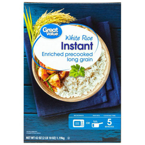 Great Value Instant White Rice, 42 oz