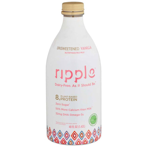 Ripple Unsweetened Vanilla Plant Based Milk, 48 oz