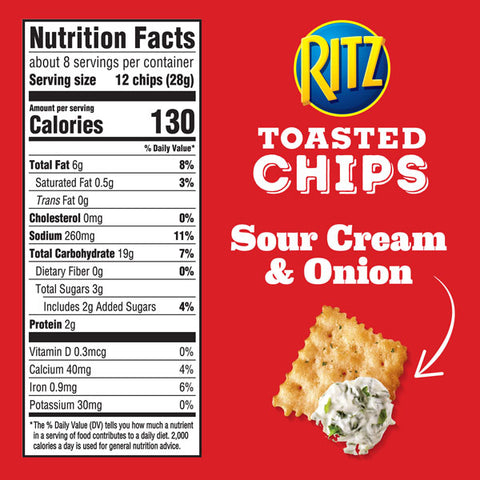 Ritz Toasted Chips Sour Cream and Onion Crackers, 8.1 oz