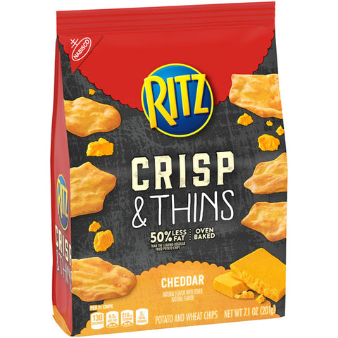 Ritz Crisp and Thins Cheddar Chips, 7.1 oz