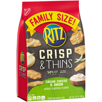 Ritz Crisp & Thins, Cream Cheese & Onion, Family Size, 10 oz.