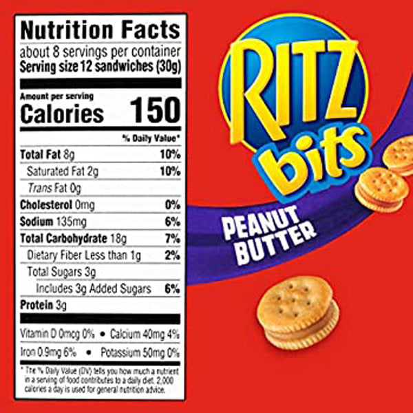 Ritz Bits Cheese and Ritz Bits Peanut Butter Cracker Sandwiches Variety Pack, 20 Count