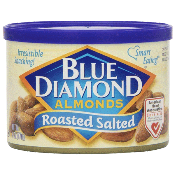 Blue Diamond Almonds, Roasted Salted, 6 oz - Water Butlers