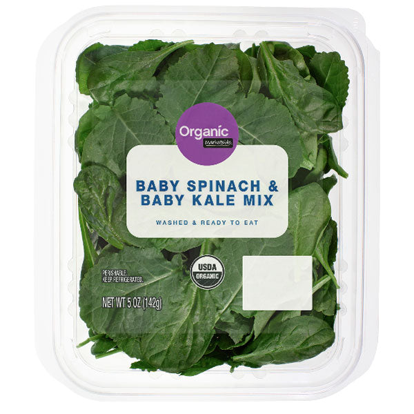 Marketside Organic Baby Spinach & Baby Kale Mix, 5 oz - Water Butlers