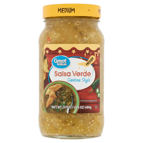 Great Value Medium Cantina Style Salsa Verde, 24 oz