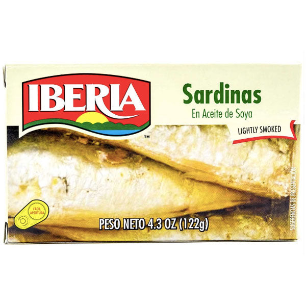 Iberia Lightly Smoked Sardines in Soybean Oil, 4.3 oz - Water Butlers