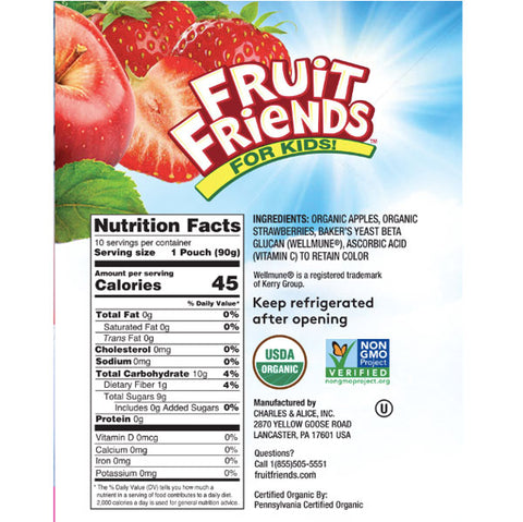 Fruit Friends Disney Frozen Organic Strawberry Applesauce, 10 Count