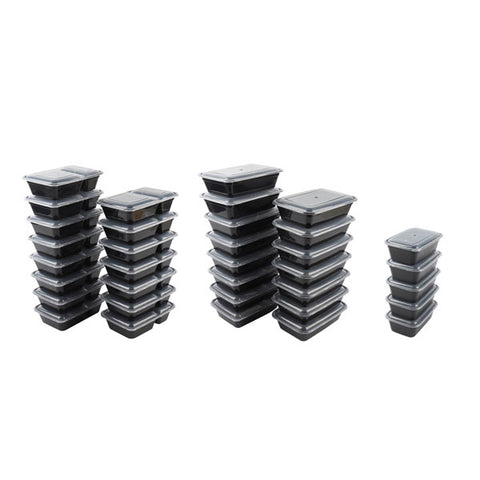 Mainstays 3 Assorted 70 piece Rectangular Meal Prep Food Containers Set, 35 Pack