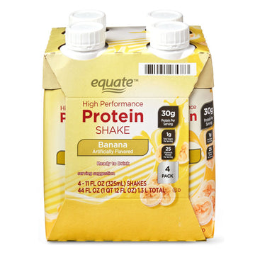 Equate High Performance Protein Shake, Banana, 11 oz., 4 Ct