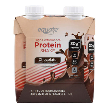 Equate High Performance Protein Shake, Chocolate, 11 oz., 4 Ct