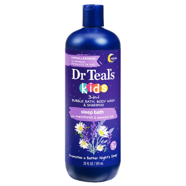 Dr Teal's Kids Melatonin 3 in 1 Bubble Bath, Body Wash and Shampoo, 20 fl oz