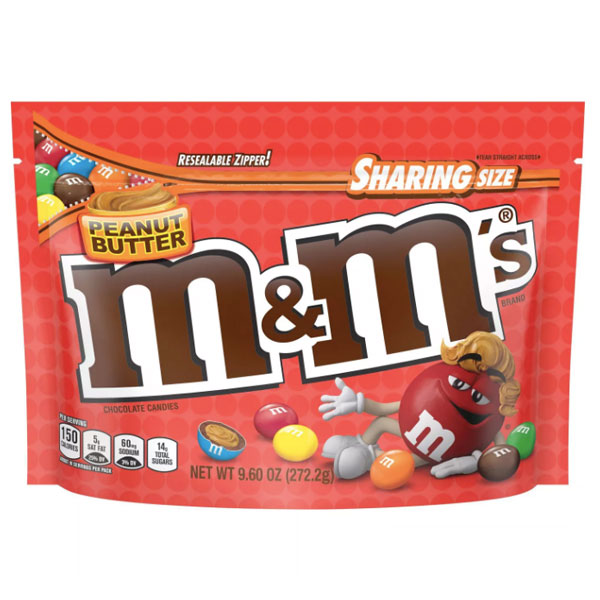 M&Ms Sharing Size, Peanut Butter - 9.6oz - Water Butlers