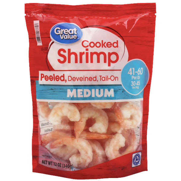 Sam's Choice Premium Cooked Cocktail Shrimp, Tail-On Thaw and Serve, 38 pcs