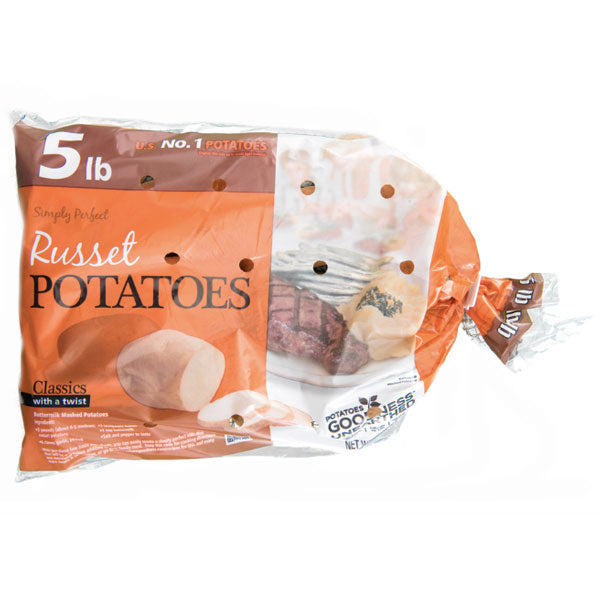 Fresh Russet Potatoes 10 Lb Bag - Whole, Actual Fruit & Vegetable, Free Priority Ship