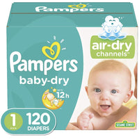 Pampers Baby Dry Jumbo Pack, Size 1 (120 Count) - Water Butlers