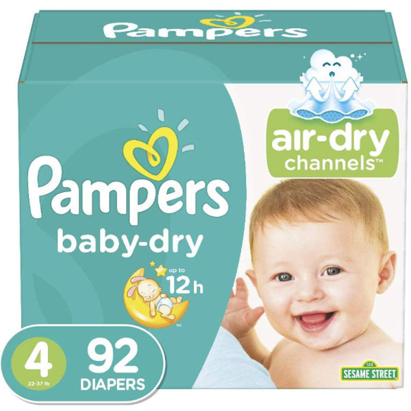 Pampers Baby Dry Jumbo Pack, Size 4 (92 Count) - Water Butlers