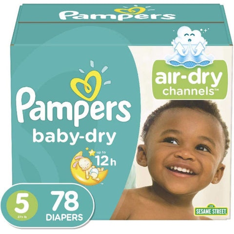 Pampers Baby Dry Jumbo Pack, Size 5 (78 Count) - Water Butlers