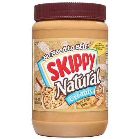 Skippy Natural Creamy Peanut Butter, 40 oz